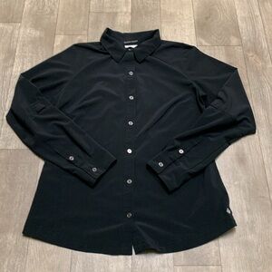 Womens Columbia Black‎ Button Up Stretch Quick Dry Long Sleeve Shirt